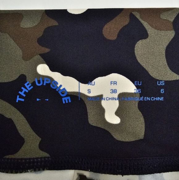 The Upside x Soul Soulcycle Camo Leggings Size 6 Blue Green Activewear Yoga Gym - Picture 4 of 8